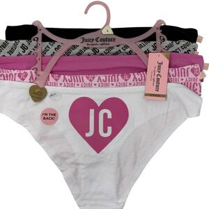 Juicy Couture Size Large 5 pair bikini cotton spandex tag free panties NWT
